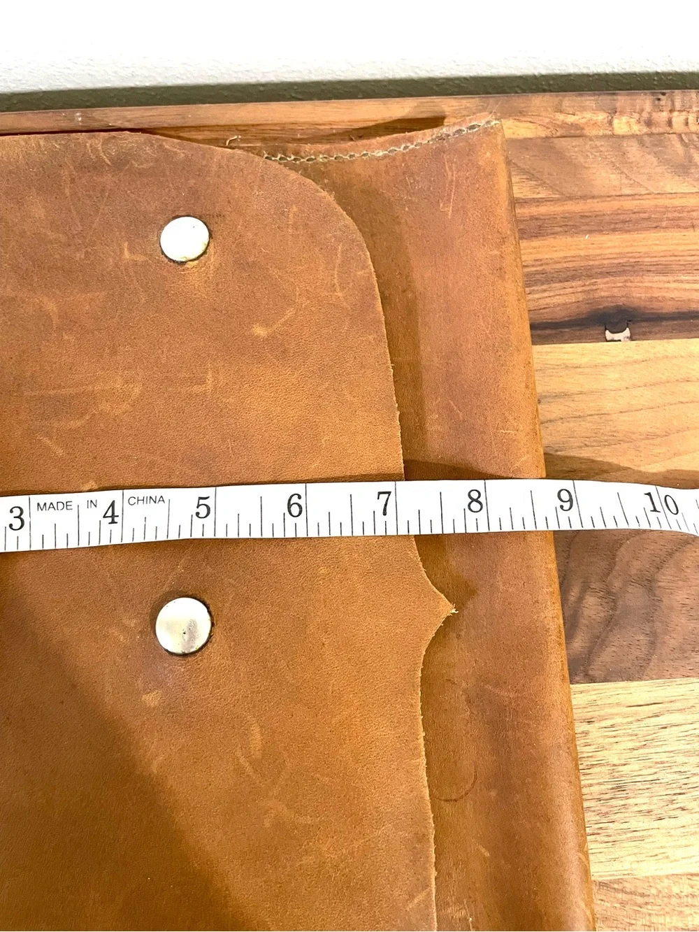 Brown Distressed Leather Clutch Bag Envelope Western Boho Minimalist Purse Case